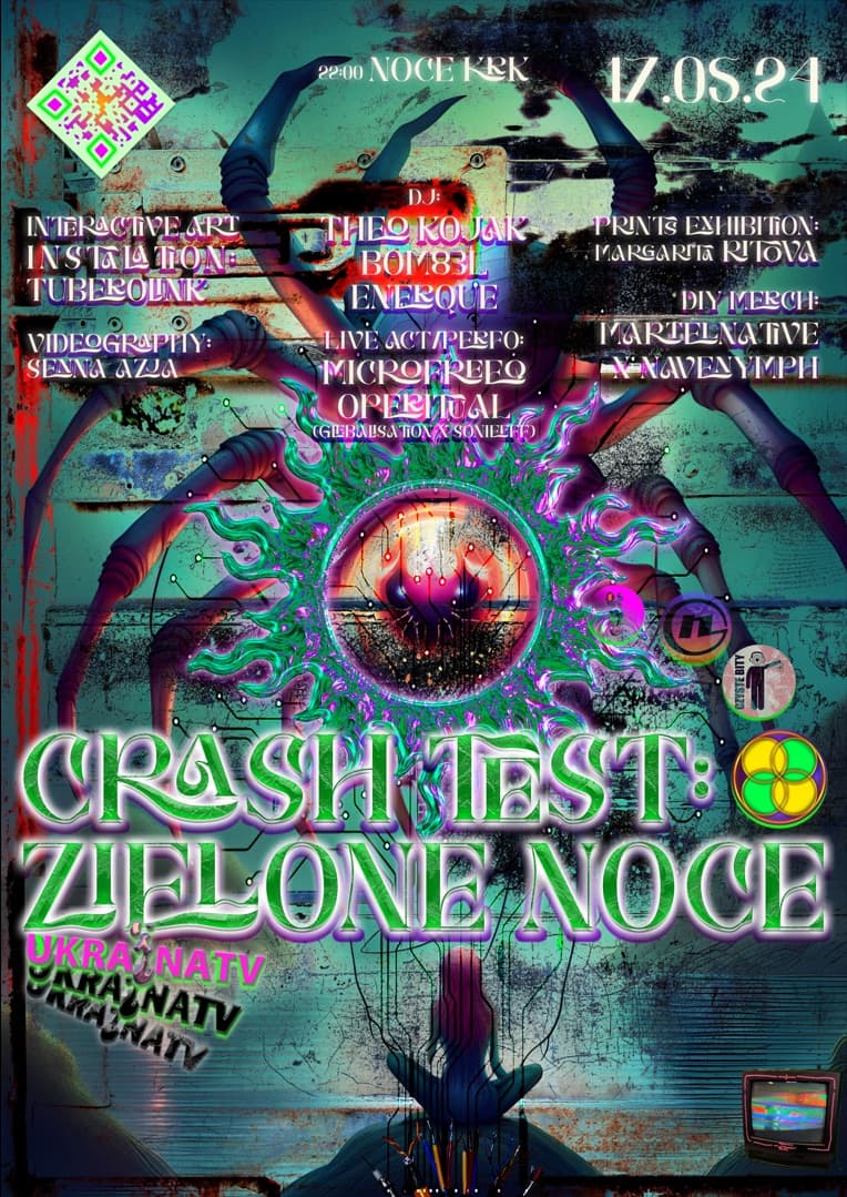 CRASH TEST: ZIELONE NOCE (Green Nights) event poster