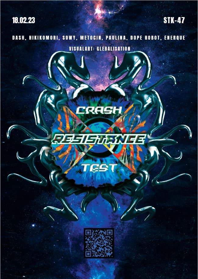 CRASH RESISTANCE TEST event poster, STK-47