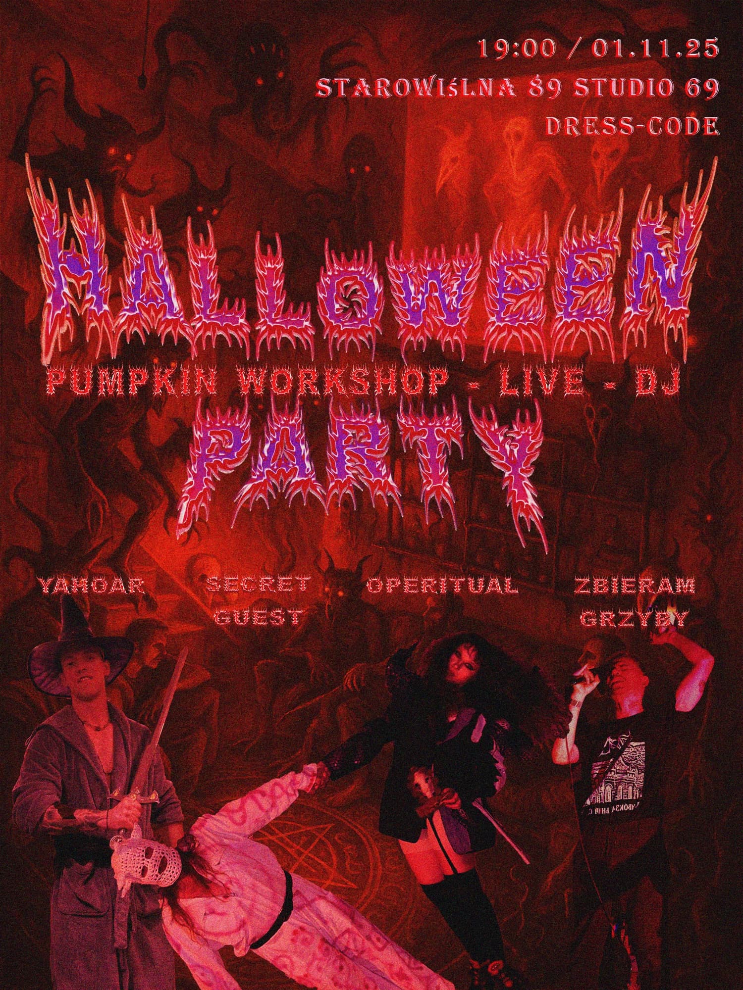 Halloween Pumpkin Workshop Party poster, Studio 69