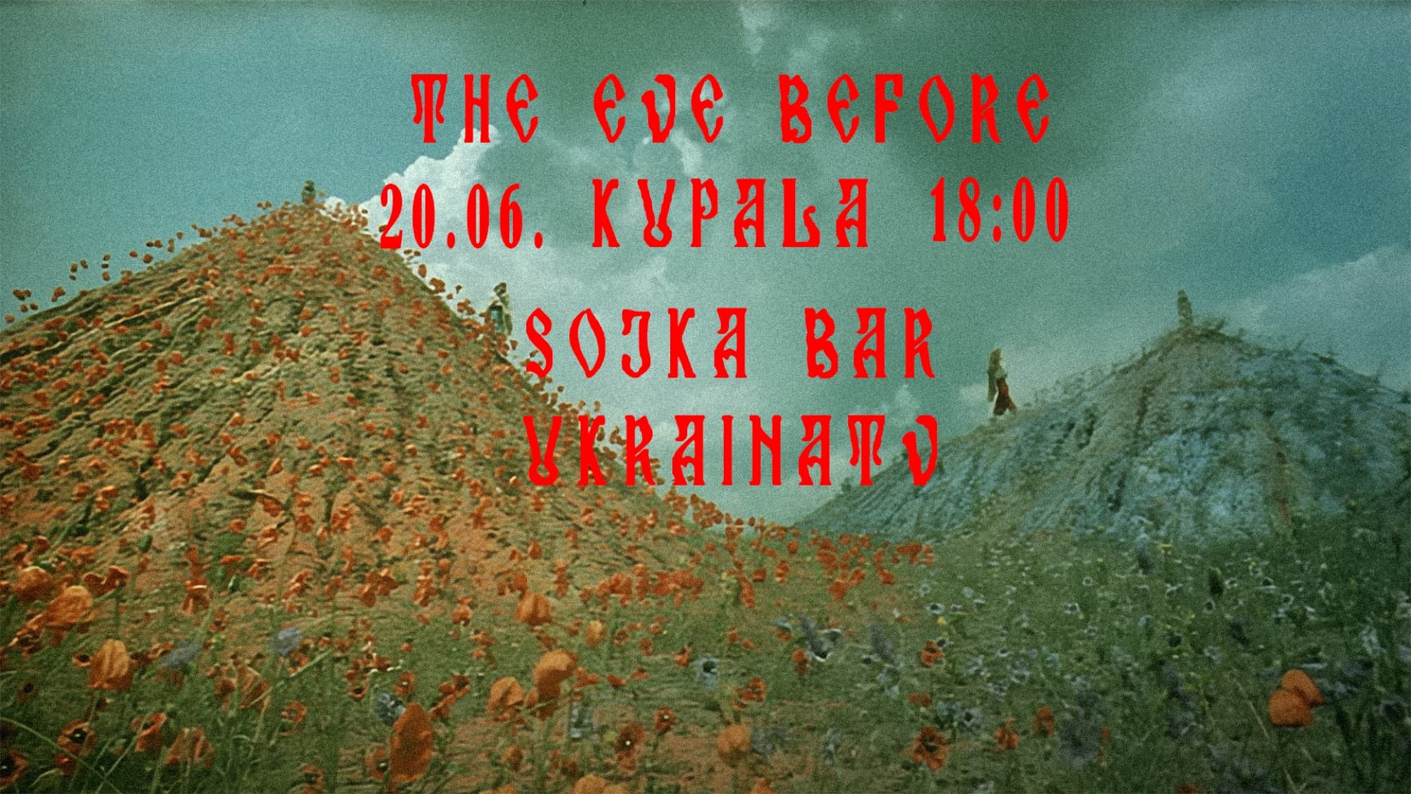 The Eve Before Kupala event poster, UkrainaTV × Sojka Bar