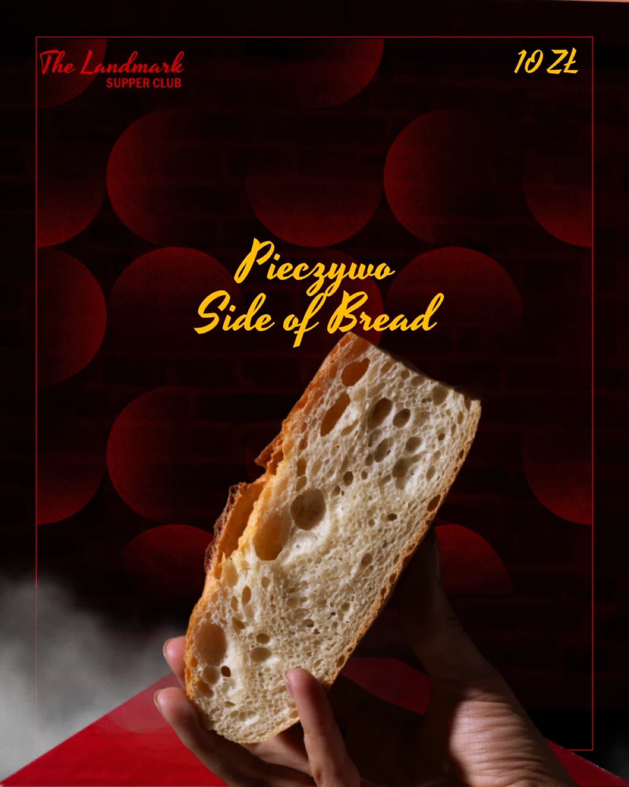 Menu page — side of bread, bilingual PL/EN